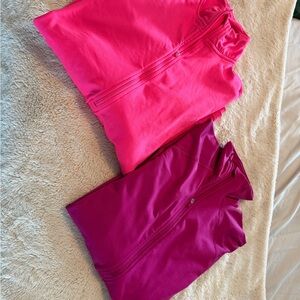 Nike Pro Dri Fit 1/2 zip hot pink and magenta jackets